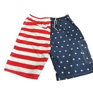 United States flag, swim trunks